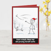 Carte Noël humour noir (Fleur jaune)