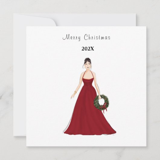 Carte Noël, illustration de mode, (Devant)