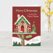 Carte Noël, je me suis déplacé, volière mignonne (Fleur jaune)