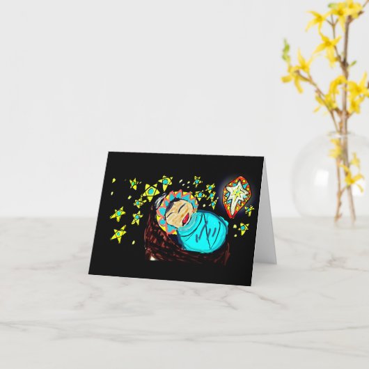 Carte Noël Jésus (Fleur jaune)