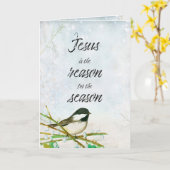 Carte Noël Jésus est la raison de la saison (Fleur jaune)