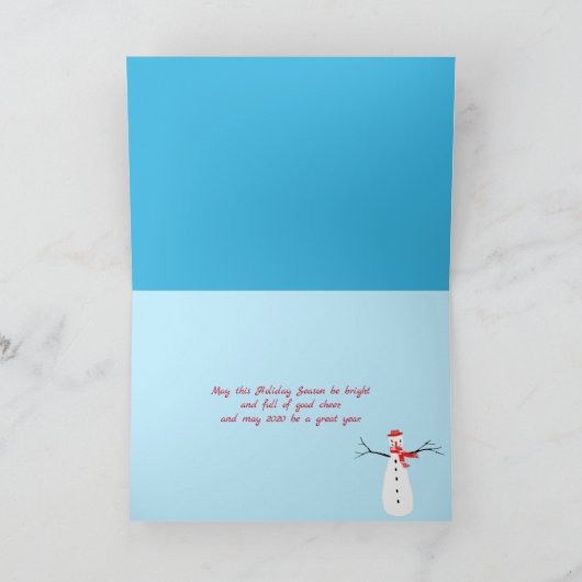 Carte Noël joie dans les flocons de neige avec le globe  (Intérieur)