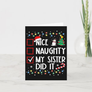 Carte Noël Jolie Soeur Fille L'A Fait Noël Famille B