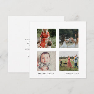 Carte Noël Joyeuses Fêtes Collage 4 foto's Feestdagenkaart