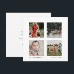 Carte Noël Joyeuses Fêtes Collage 4 photos<br><div class="desc">Un style simple et pédestre pour cette carte de voeu en français,  personnalisable avec vos photos favoris.</div>