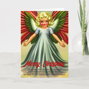 Carte Noël joyeux ange chrétien vintage religieux