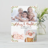 Carte Noël Joyeux n Bright Script Calligraphie (Debout devant)