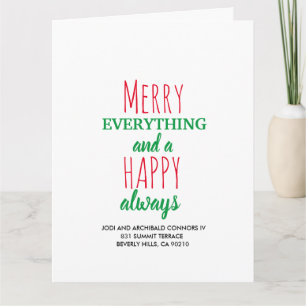 Carte Noël Joyeux Tout Joyeux Toujours Heureux