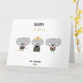 Carte Noël Koalas (Fleur jaune)