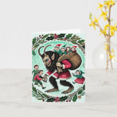 Carte Noël Krampus (Fleur jaune)
