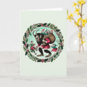 Carte Noël Krampus (Fleur jaune)