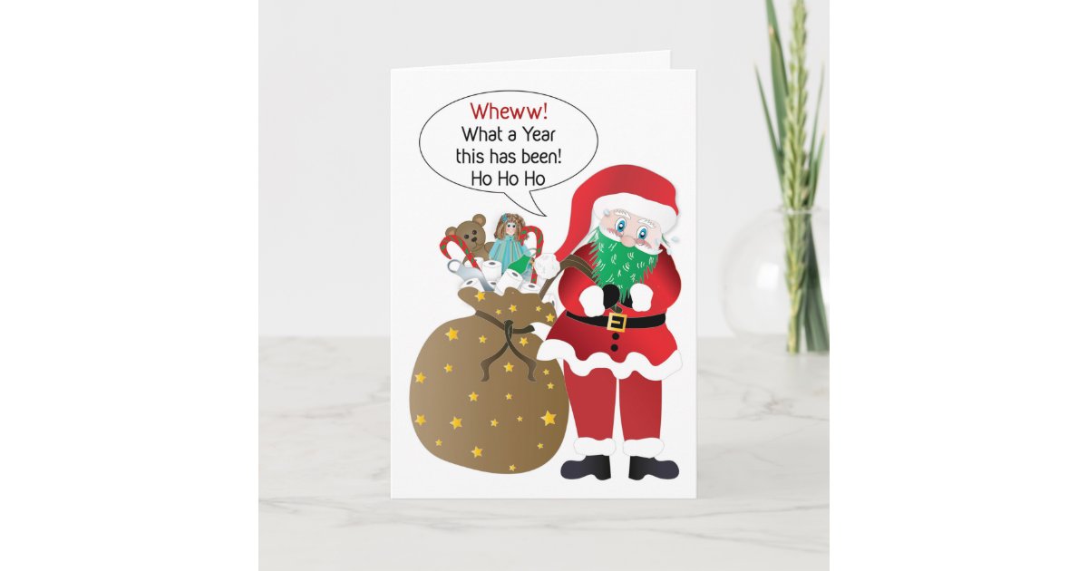 Carte Noel La Pandemie Du Humour Pere Noel Met Le Masq Zazzle Be