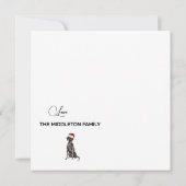 Carte Noël Labrador Chien blanc Vert Joyeux voeux (Dos)