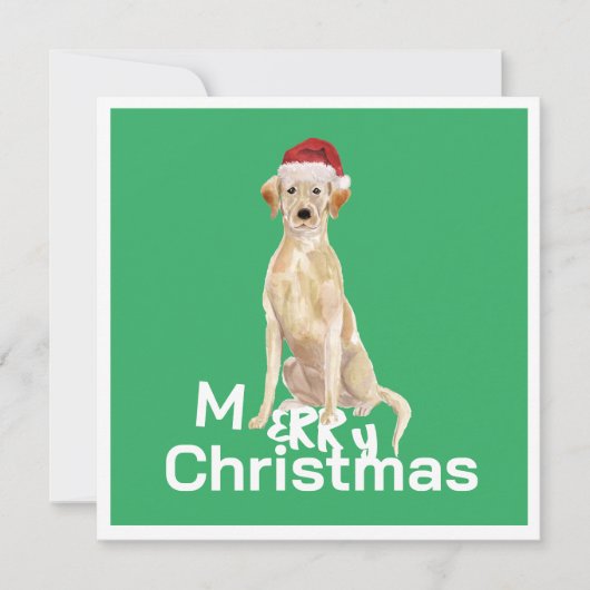 Carte Noël Labrador Retriever Chien Merry Salutation (Devant)