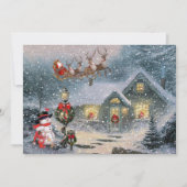 Carte Noël Laisser neiger Père Noël Sleigh Personnaliser (Devant)