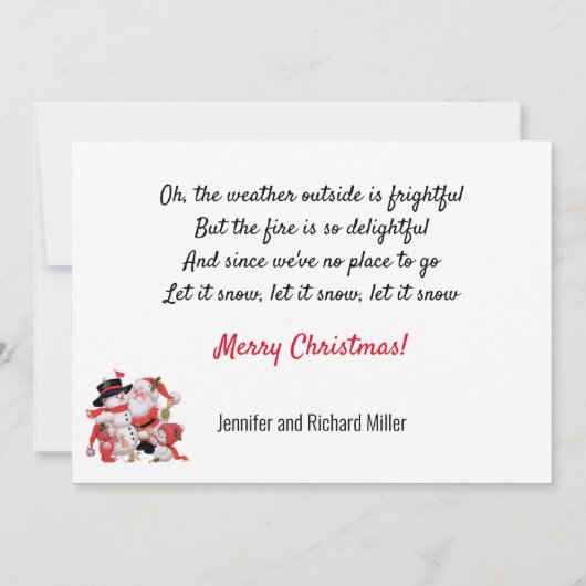 Carte Noël Laisser neiger Père Noël Sleigh Personnaliser (Dos)