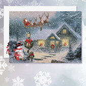 Carte Noël Laisser neiger Père Noël Sleigh Personnaliser