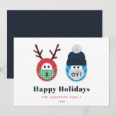 Carte Noël masqué humoristique et vacances à Hanoukka (Devant / Derrière)