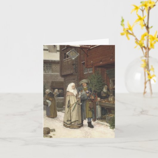 Carte Noël médiéval (Fleur jaune)