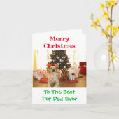 Carte Noël meilleur animal de compagnie papa jamais mign (Fleur jaune)