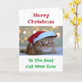 Carte Noël Meilleur Chat Maman Jamais Photo (Fleur jaune)