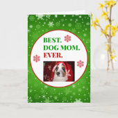 Carte Noël Meilleur Chien Maman Jamais Photo (Fleur jaune)