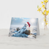 Carte Noël Melting Snowman Humour (Fleur jaune)