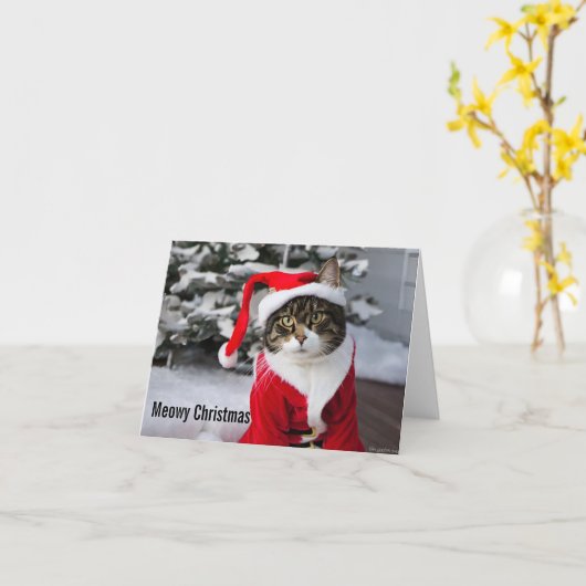Carte Noël Meowy (Fleur jaune)