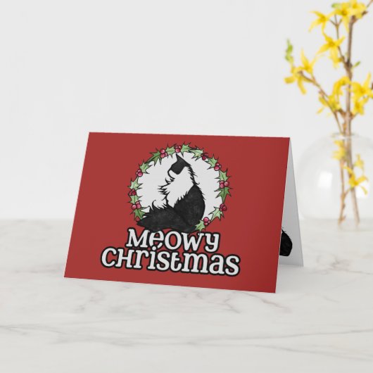 Carte Noël Meowy (Fleur jaune)