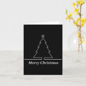 Carte Noël Minimal Joyeux Noël Xmas Vacances  (Fleur jaune)