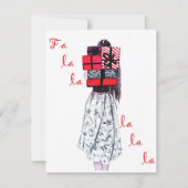 Carte Noël mode salutation cad, Fa la la la (Devant)