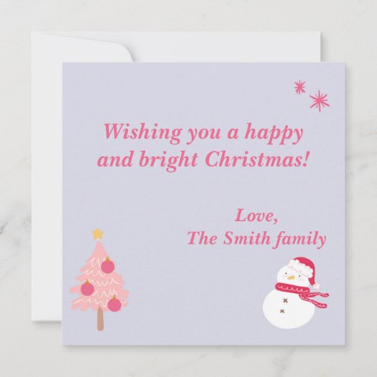 Carte Noël moderne (Dos)