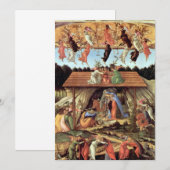 Carte Noël, Nativité, Naissance du Christ de Botticelli (Devant / Derrière)