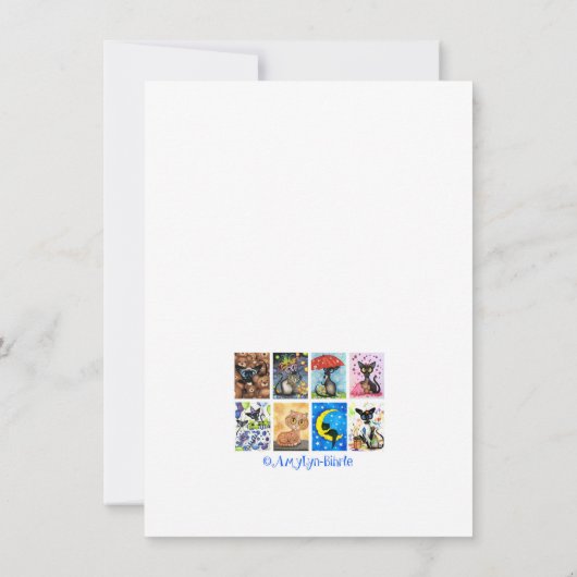 Carte Noël Neige Siamese Chat hiver (Dos)