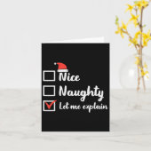 Carte Noël Nice Naughty Laissez-moi expliquer Drôle Noël (Fleur jaune)