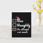 Carte Noël Nice Naughty Tentative A Été Fabriqué Noël Ho (Fleur jaune)