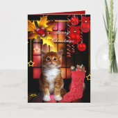 Carte Noël Noël Noël Chat Kitten (Devant)