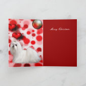 Carte Noël Noël Noël Maltais Chien Chien Coeurs Ch (Intérieur)