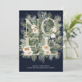 Carte Noël Noel Winter Pine Botanique Neige (Debout devant)