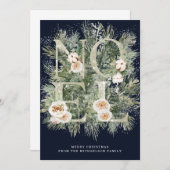 Carte Noël Noel Winter Pine Botanique Neige (Devant / Derrière)