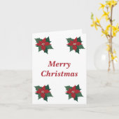 Carte Noël noir de la frontière Poinsettia (Fleur jaune)