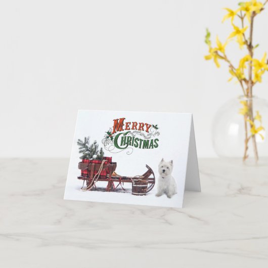 Carte Noël occidental rustique (Fleur jaune)