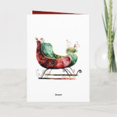 Carte Noel or Rouge Vert doré (Dos)