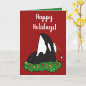 Carte Noël Orca (Fleur jaune)