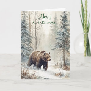 Carte Noël ours des forêts