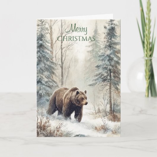 Carte Noël ours des forêts (Devant)