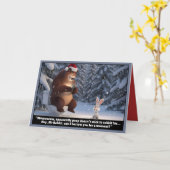 Carte Noël Ours Drôle (Fleur jaune)