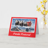 Carte Noël ours Panda drôle (Fleur jaune)