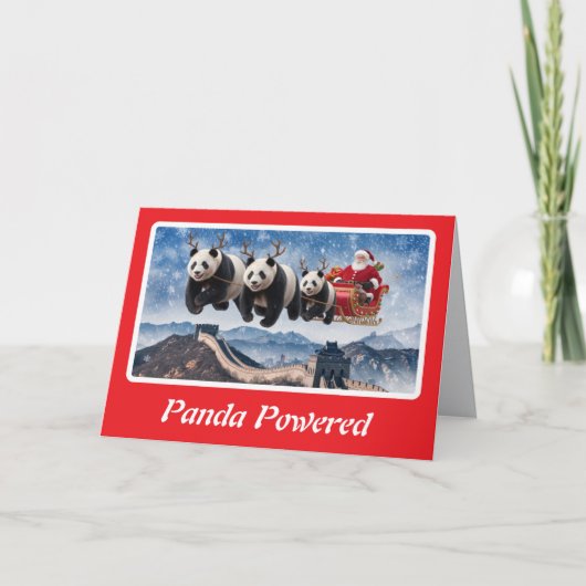Carte Noël ours Panda drôle (Devant)