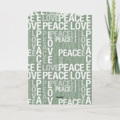 Carte Noël Paix Amour Blanc Vert (Dos)